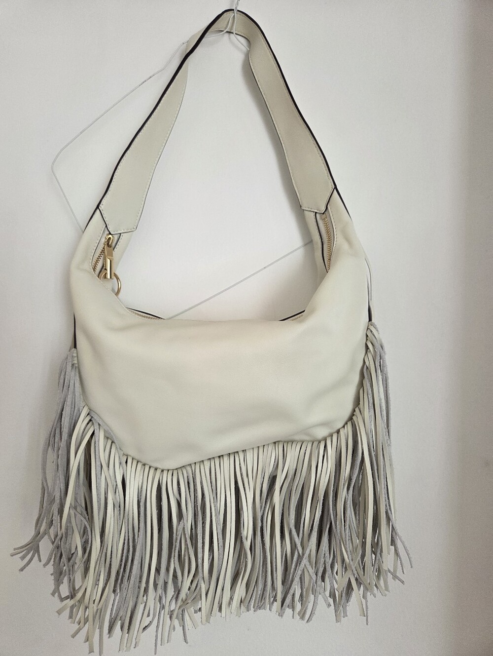 Elizabeth And James Cream Fringe Shoulder Bag – Soft Leather Hobo Gorgeous